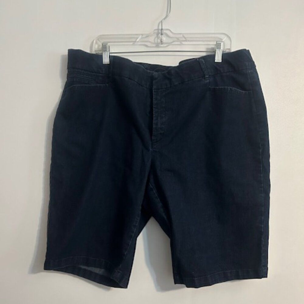 JM Collection  dark denim Bermuda shorts, size 18W
